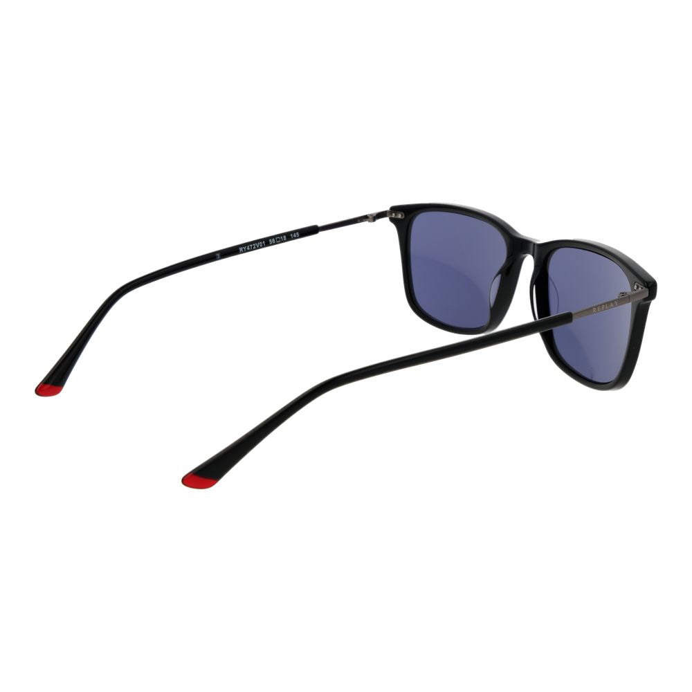 Lunettes de soleil en plastique noir Replay
