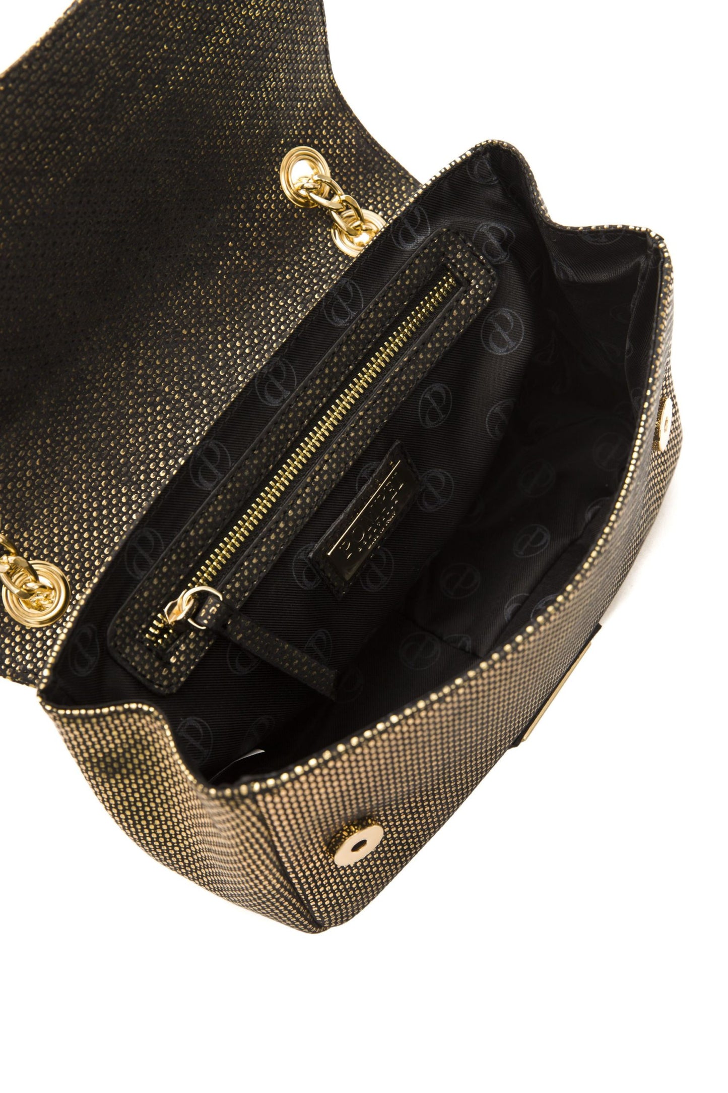 Sac bandoulière Pompei Donatella en cuir noir pour femme