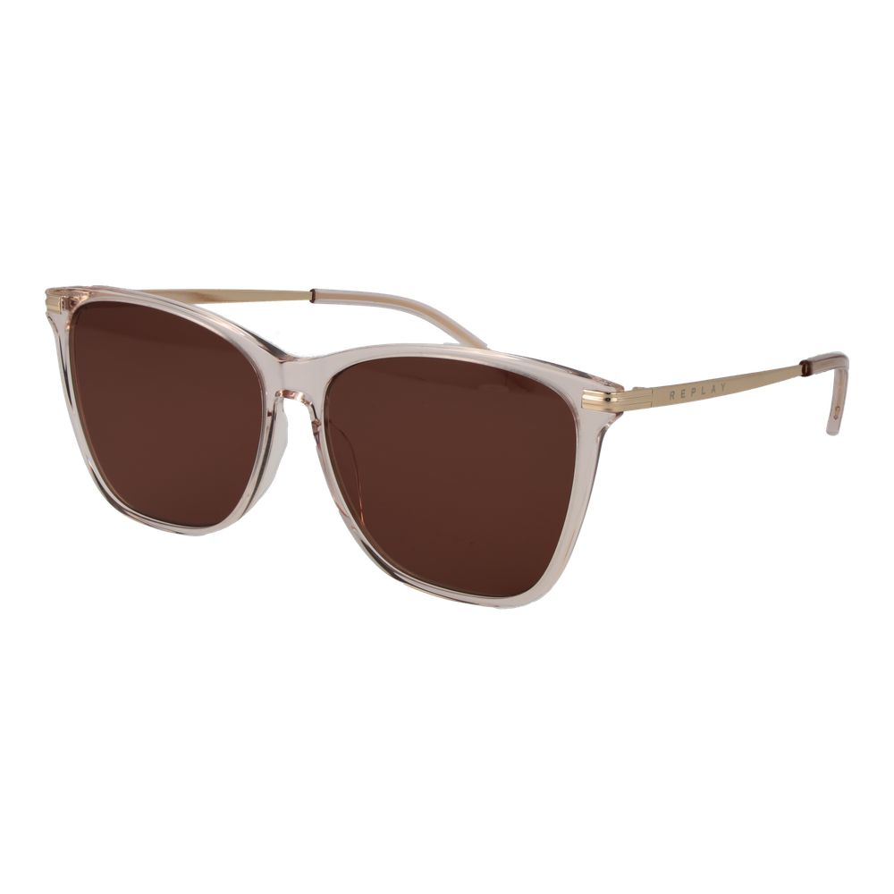 Lunettes de soleil en plastique beige Replay