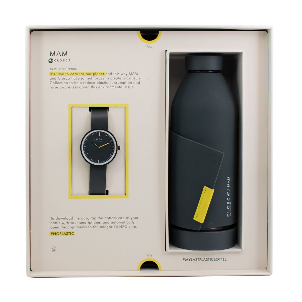 MAM Gray Leather Dress Watch