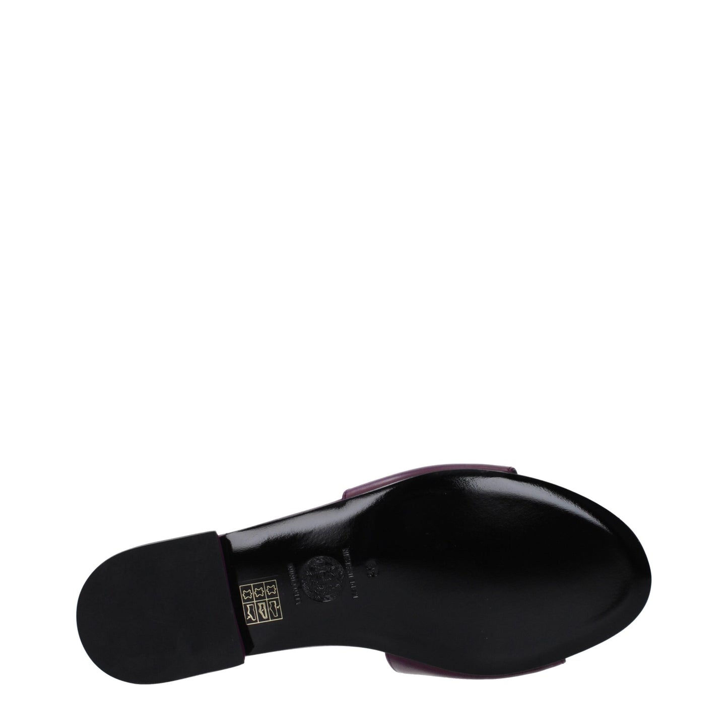 Pantoufles en cuir violet Versace