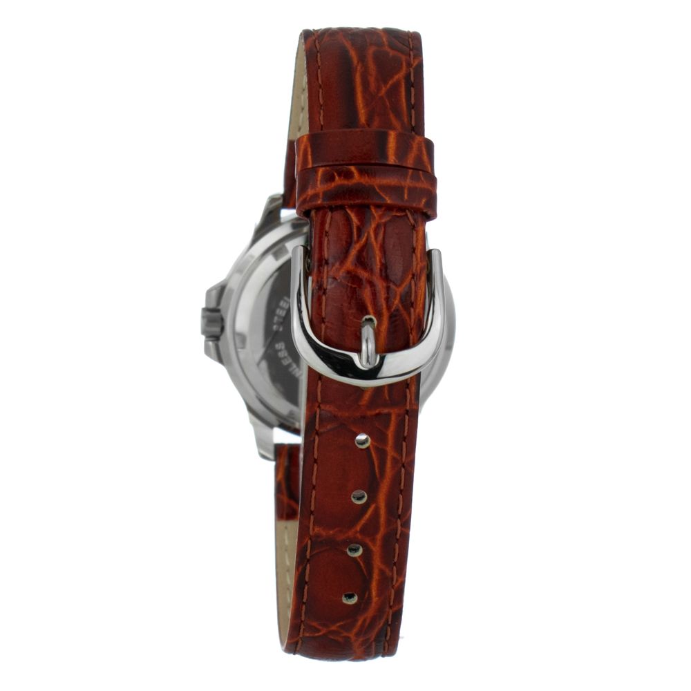 JUSTINA Brown Leather Dress Watch