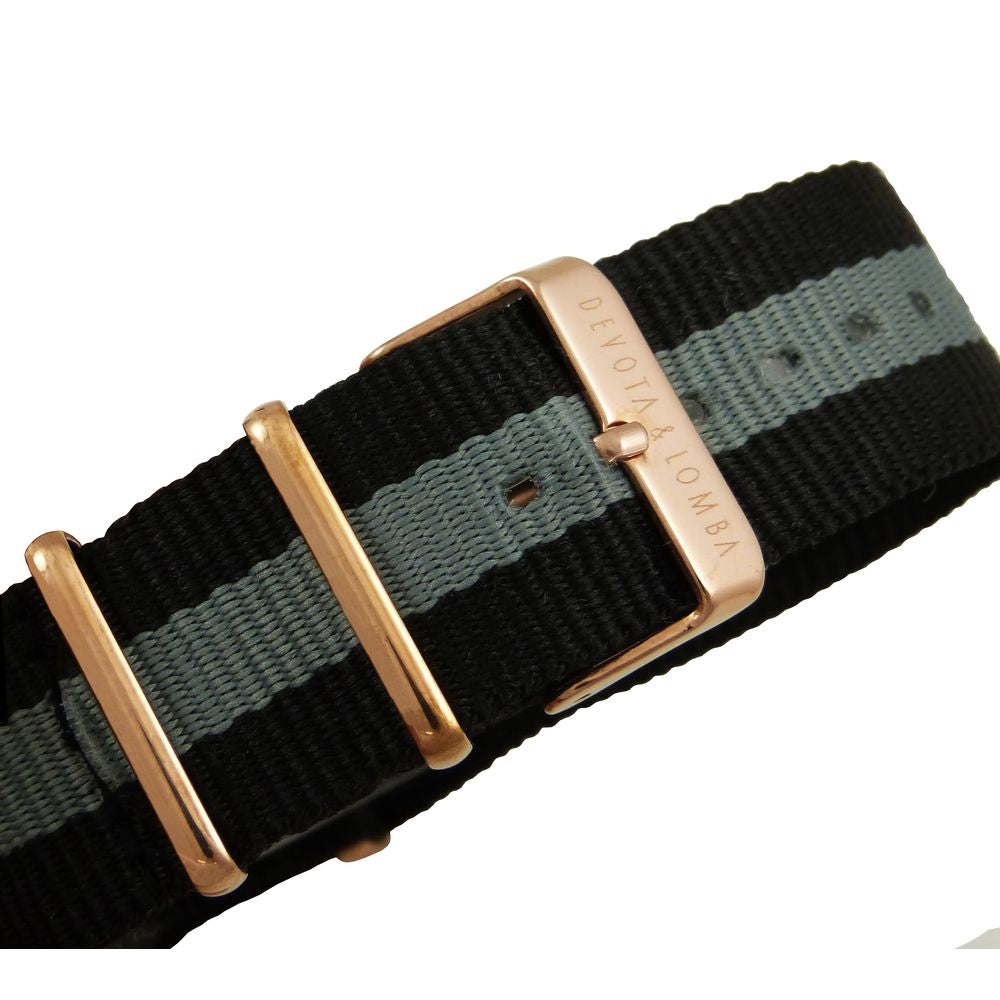 DEVOTA & LOMBA Black Nylon Sport Watch