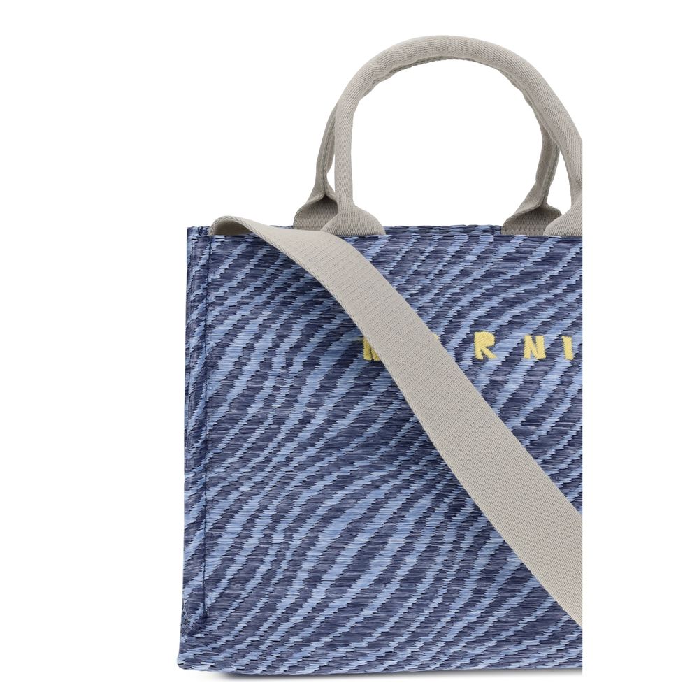 Sac bandoulière en tissu bleu Marni