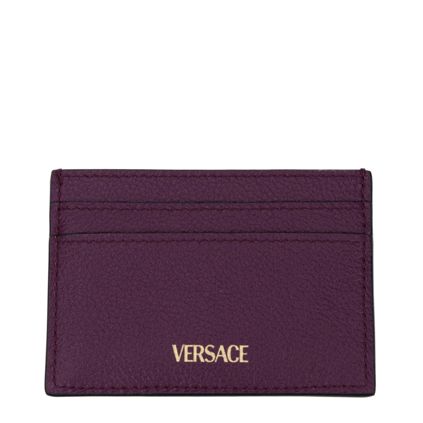 Porte-cartes Versace en cuir violet