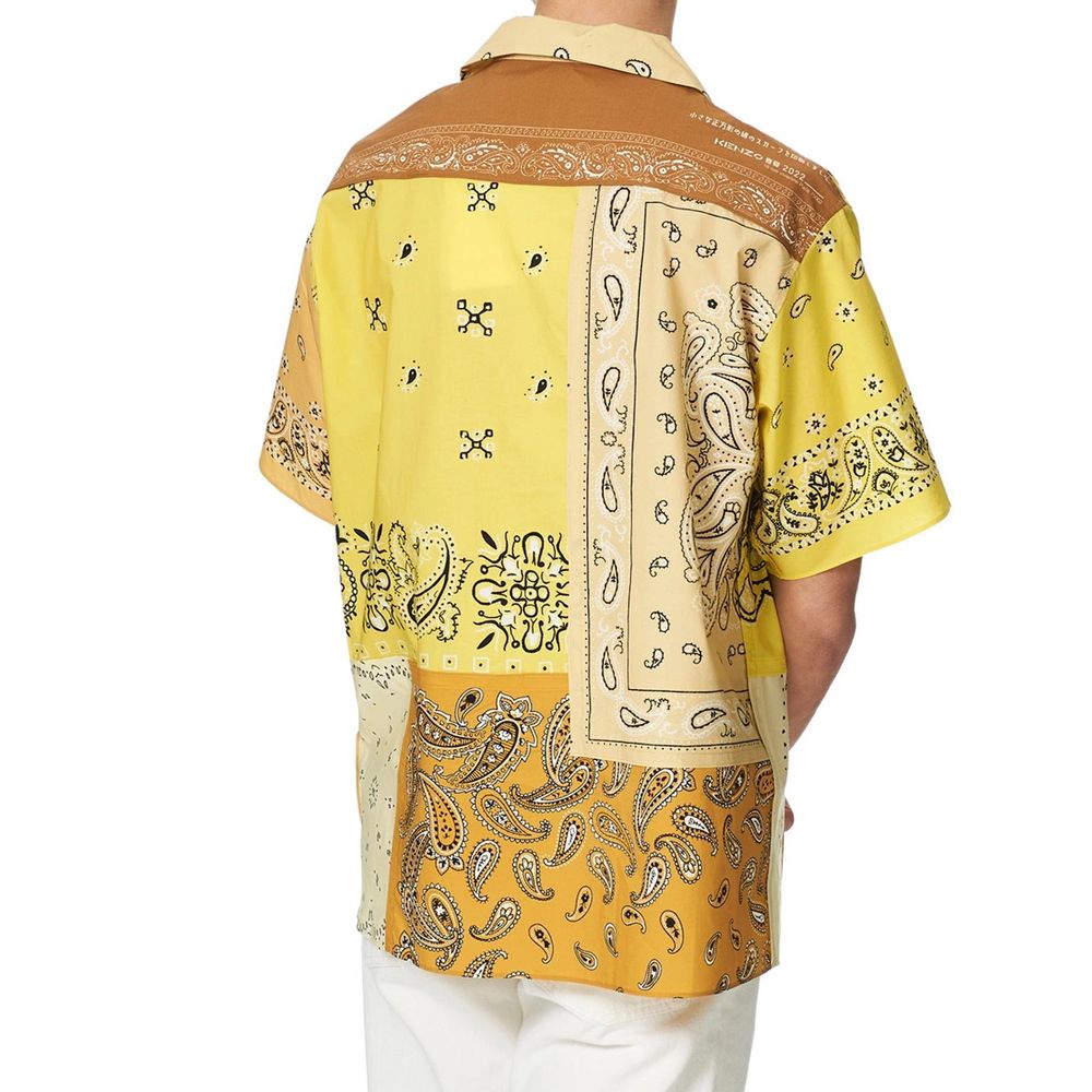 Chemise Kenzo bicolore en coton à motifs