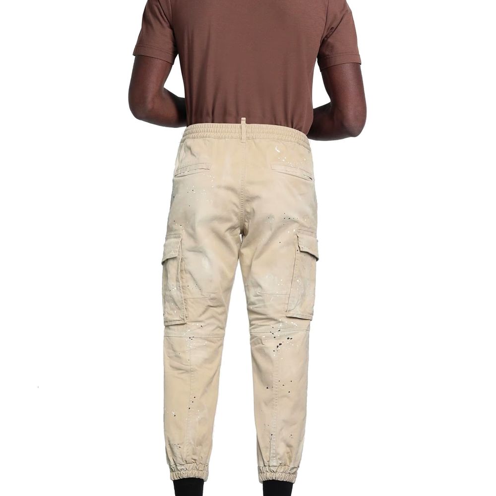 Pantalon cargo en coton beige Dsquared²