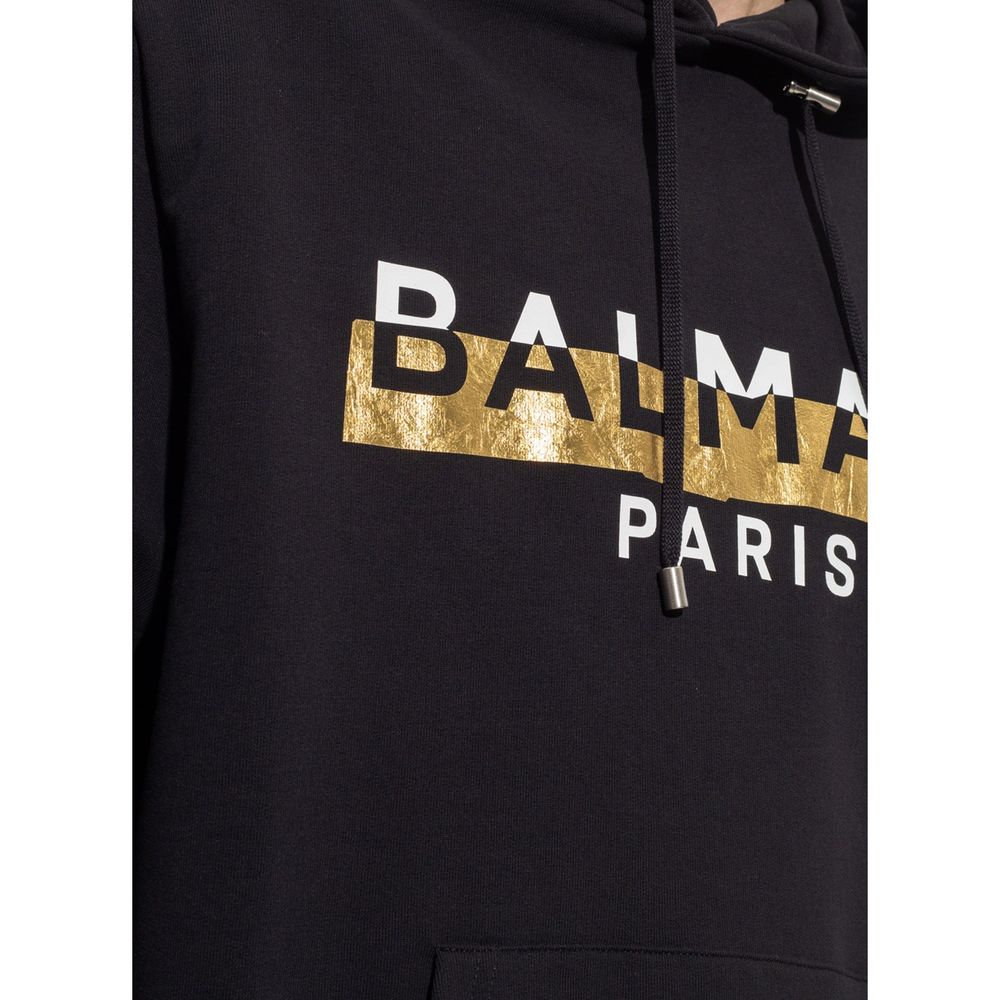 Sweat-shirt Balmain en coton noir