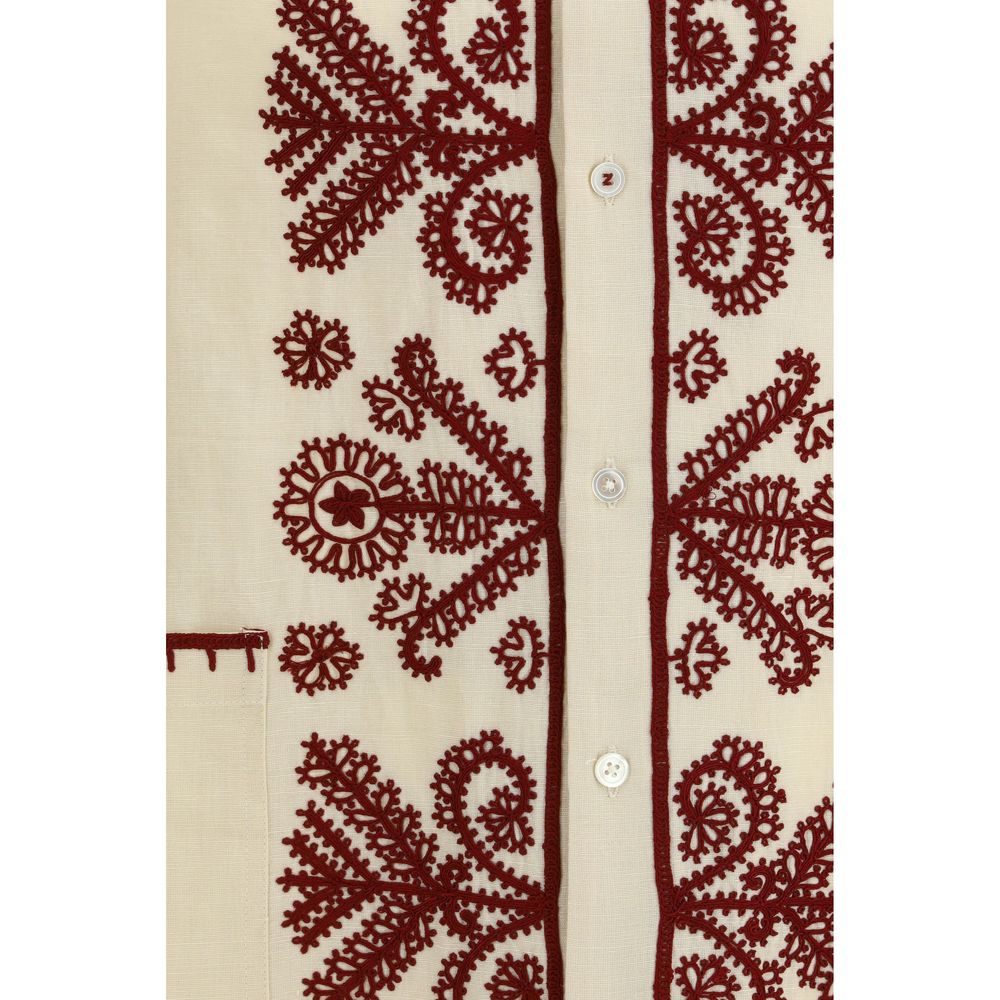 Chemise à motif chanvre crème Baziszt