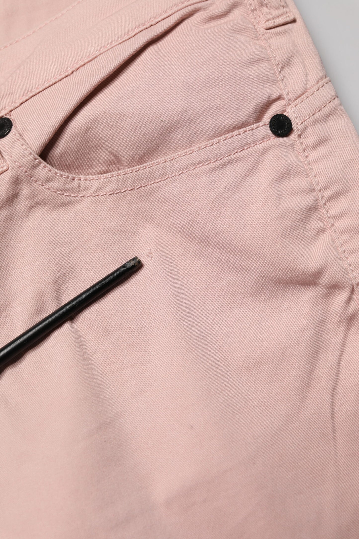 Ballantyne Light Pink Cotton Mid Waist Skinny Fit Denim Jeans