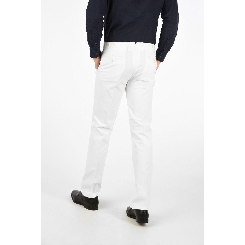 Pantalon chino en coton blanc Corneliani