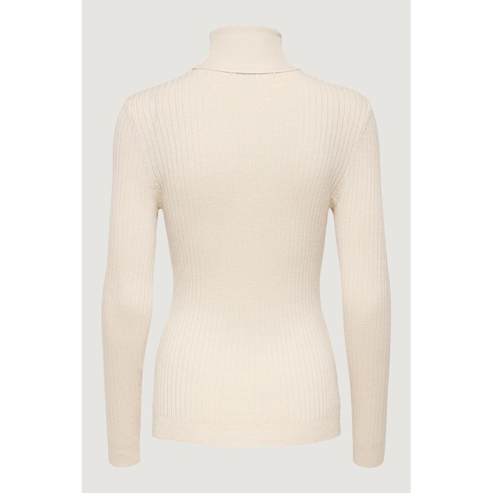 Only Beige Viscose Turtleneck