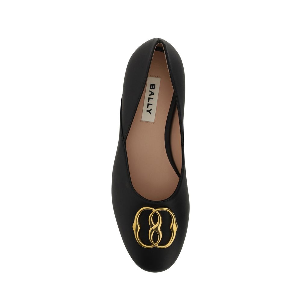 Bally ballerina's van zwart kalfsleer