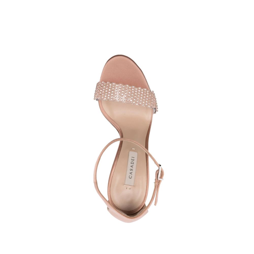 Casadei beige zijden naaldhaksandalen
