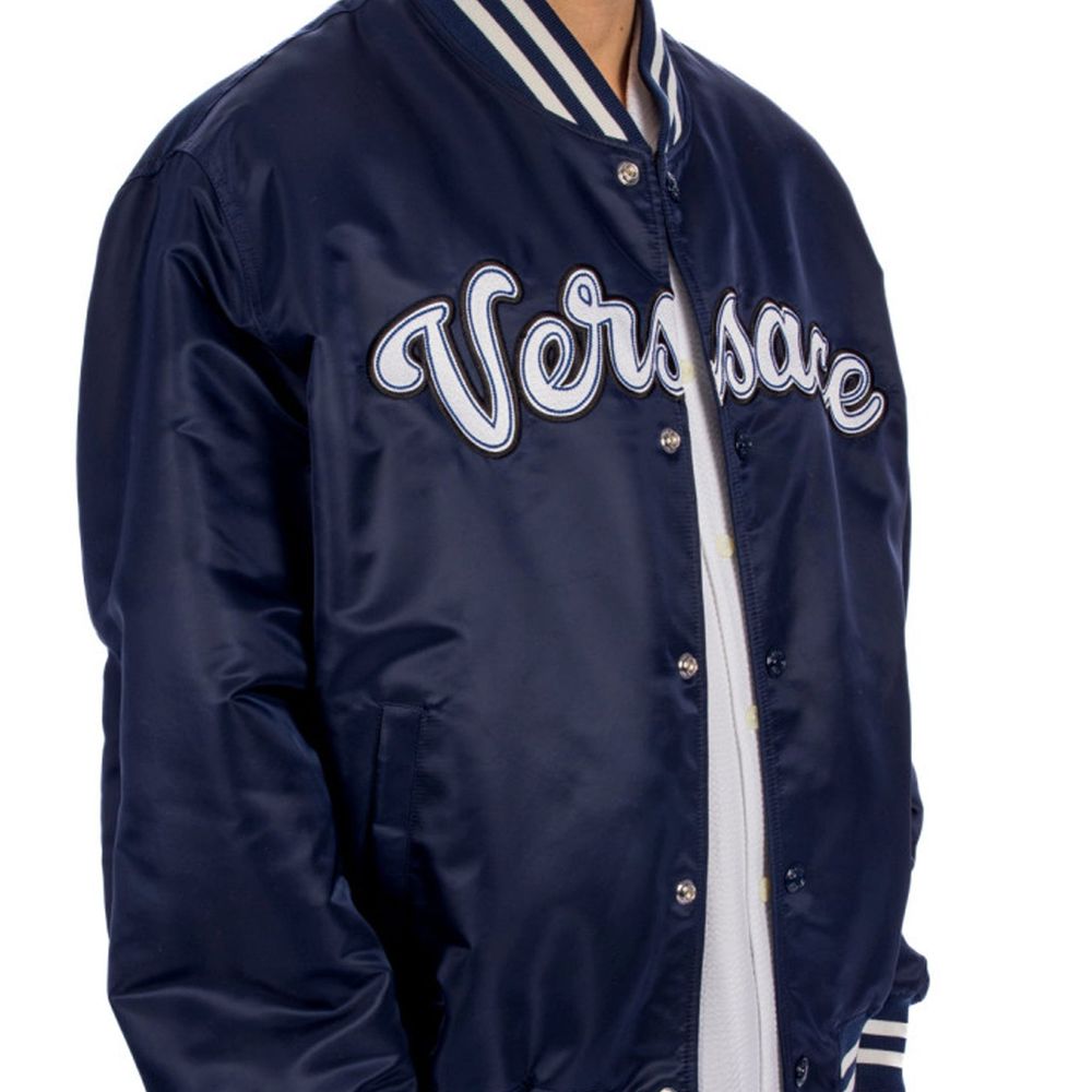 Bomber Versace en nylon bleu