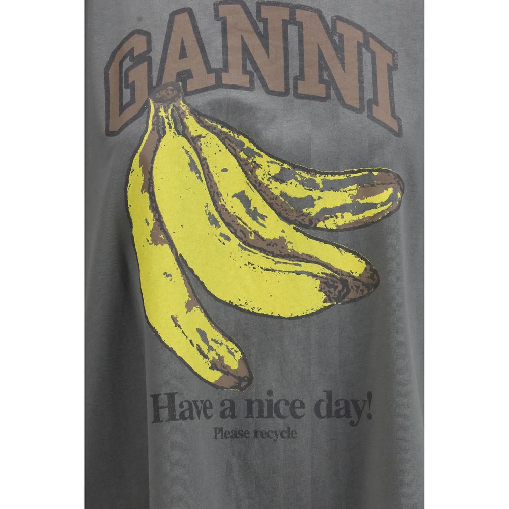 T-shirt en coton gris Ganni