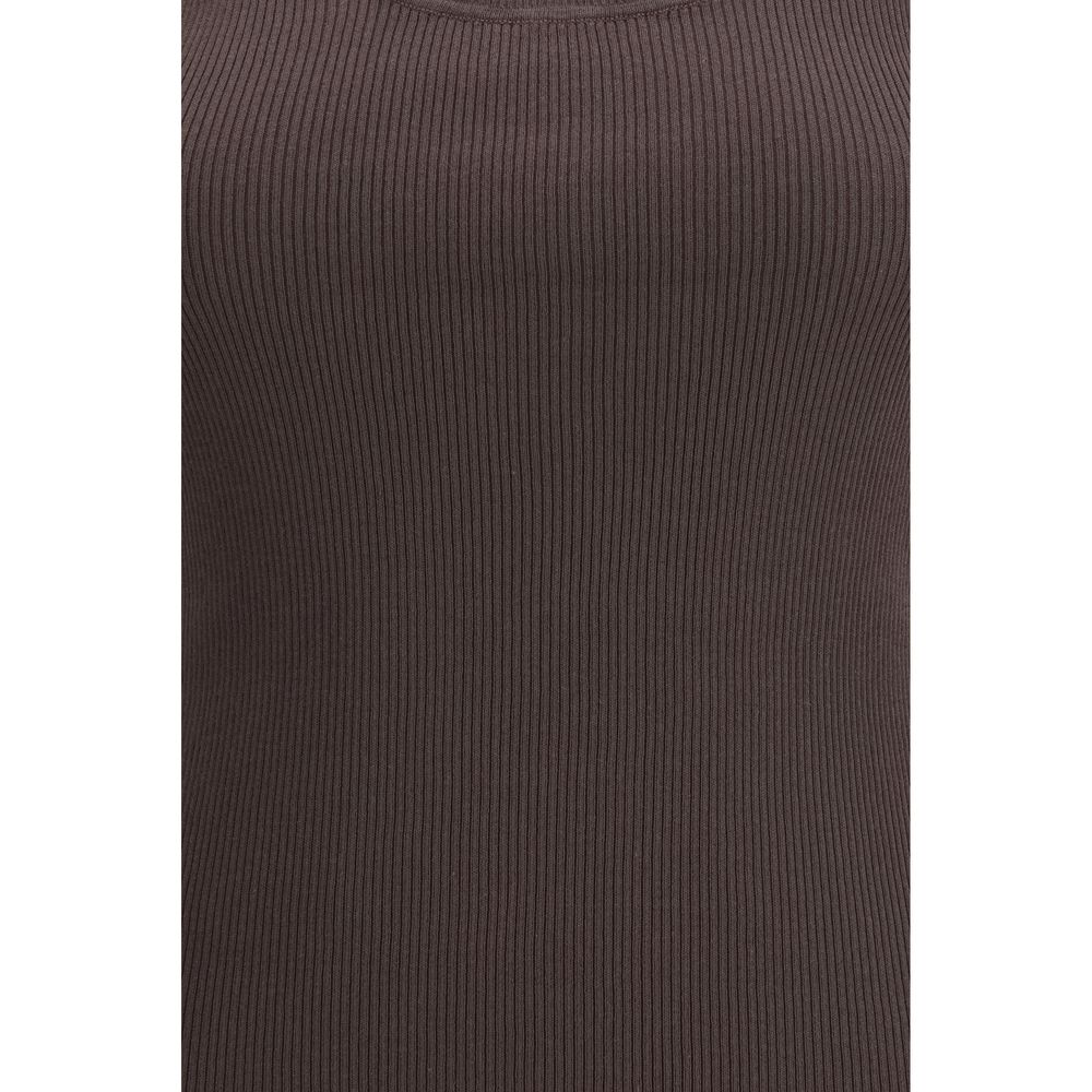 P.A.R.O.S.H. Brown Cotton Tank Tops