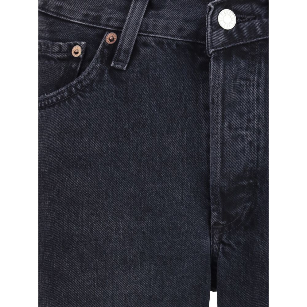 Agolde Black Recycled Cotton Straight-Leg Jeans