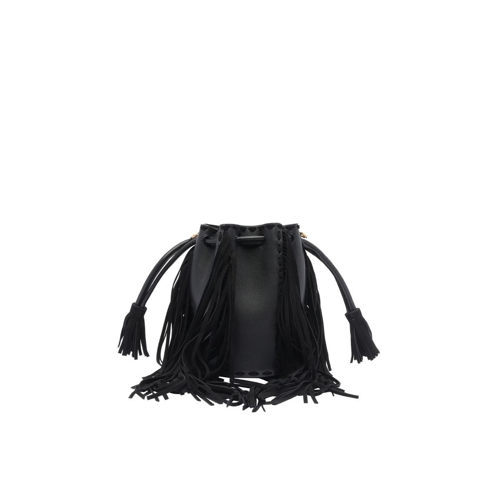 Valentino Garavani Black Leather Backet Bag