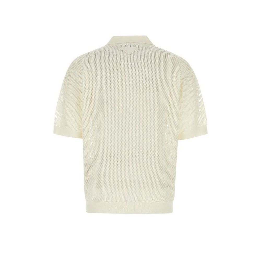 Prada White Cotton Polo Shirt