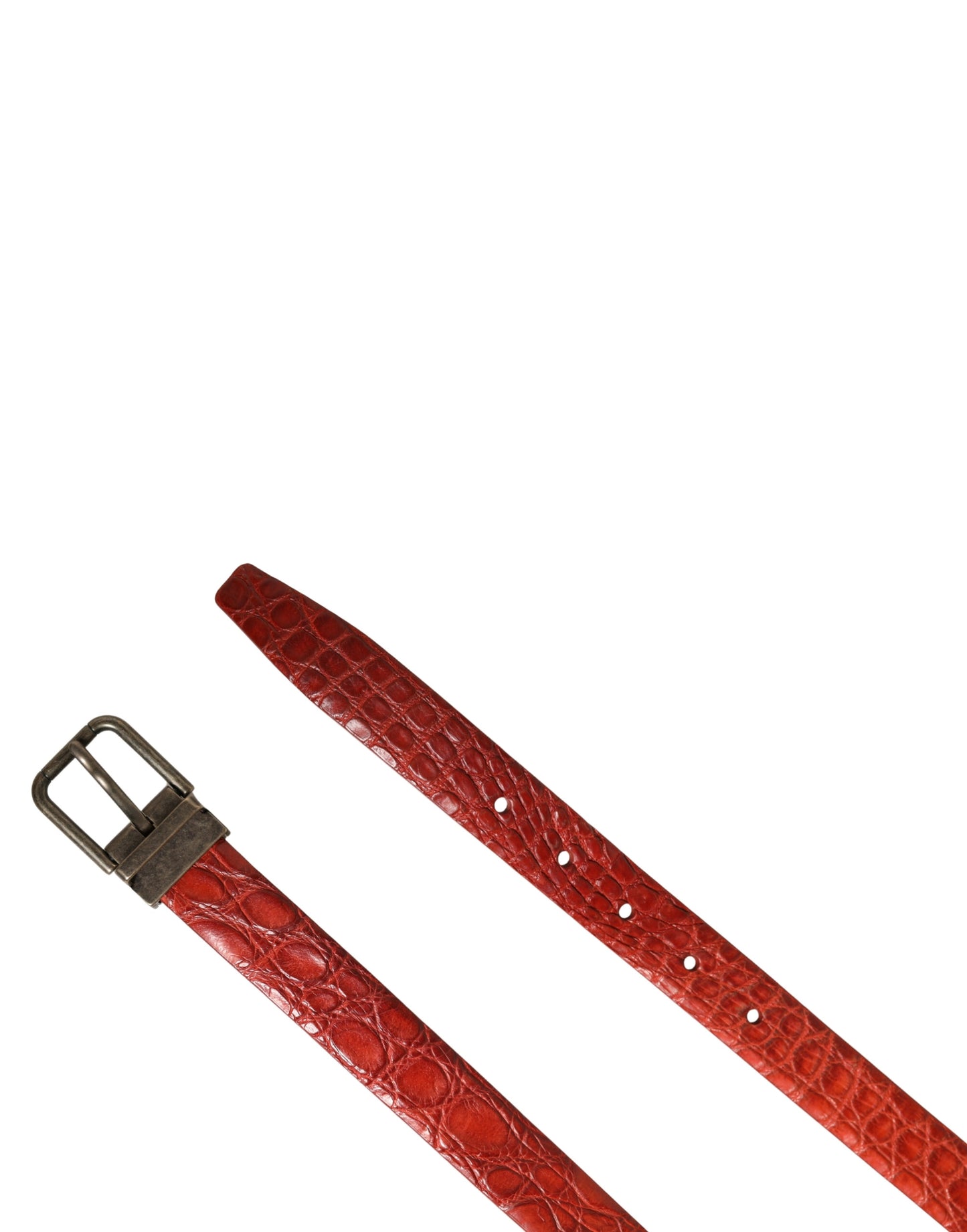 Ceinture homme Dolce & Gabbana en cuir rouge avec boucle en métal doré