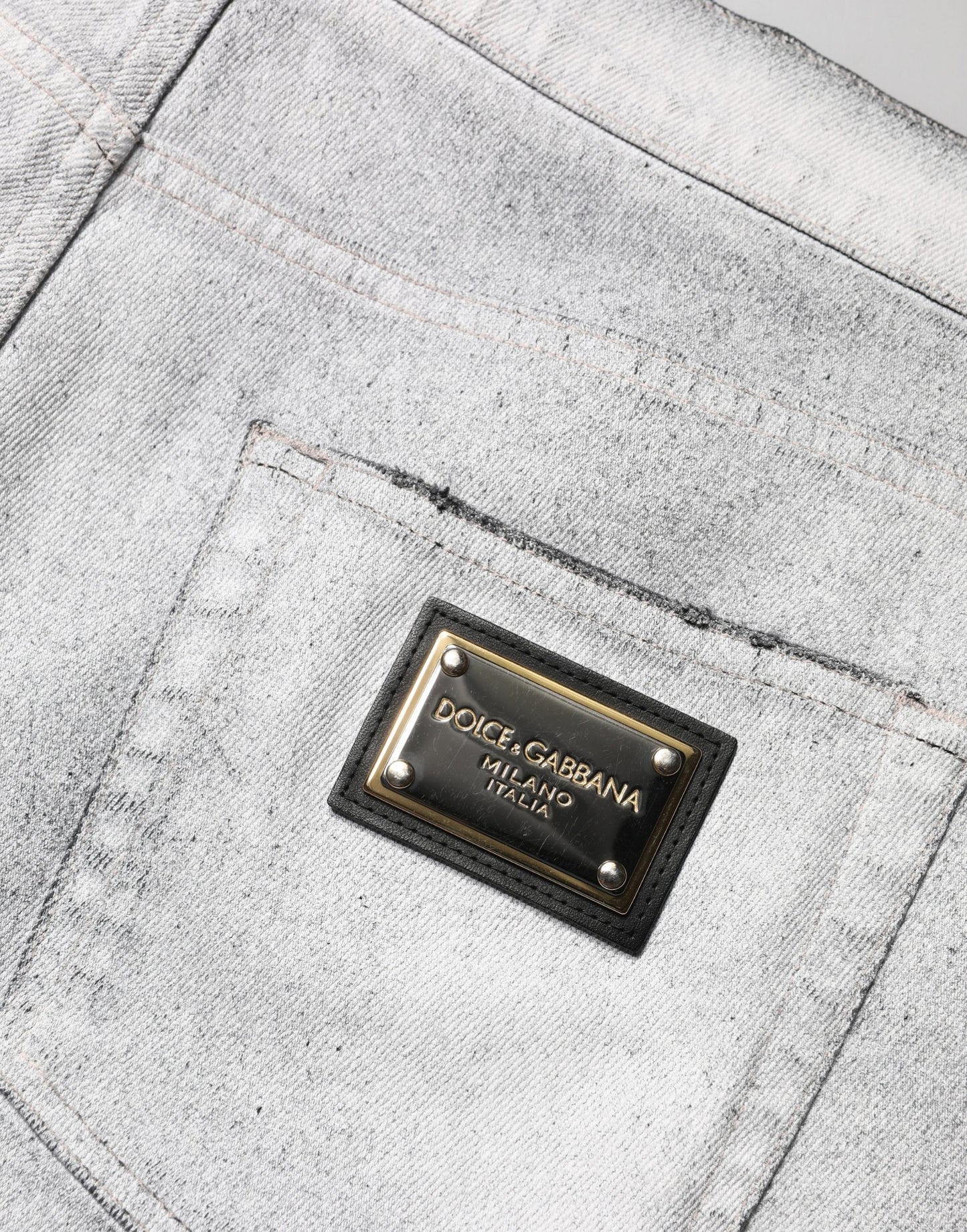 Jean skinny gris clair délavé pour homme Dolce & Gabbana