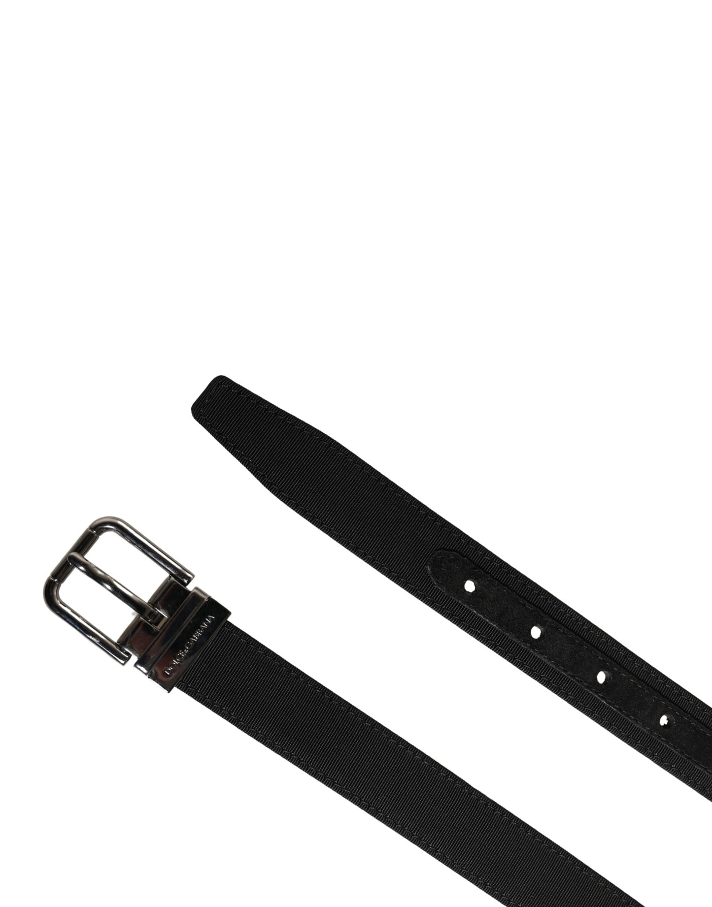 Ceinture Dolce & Gabbana pour homme en cuir viscose noir avec boucle métallique