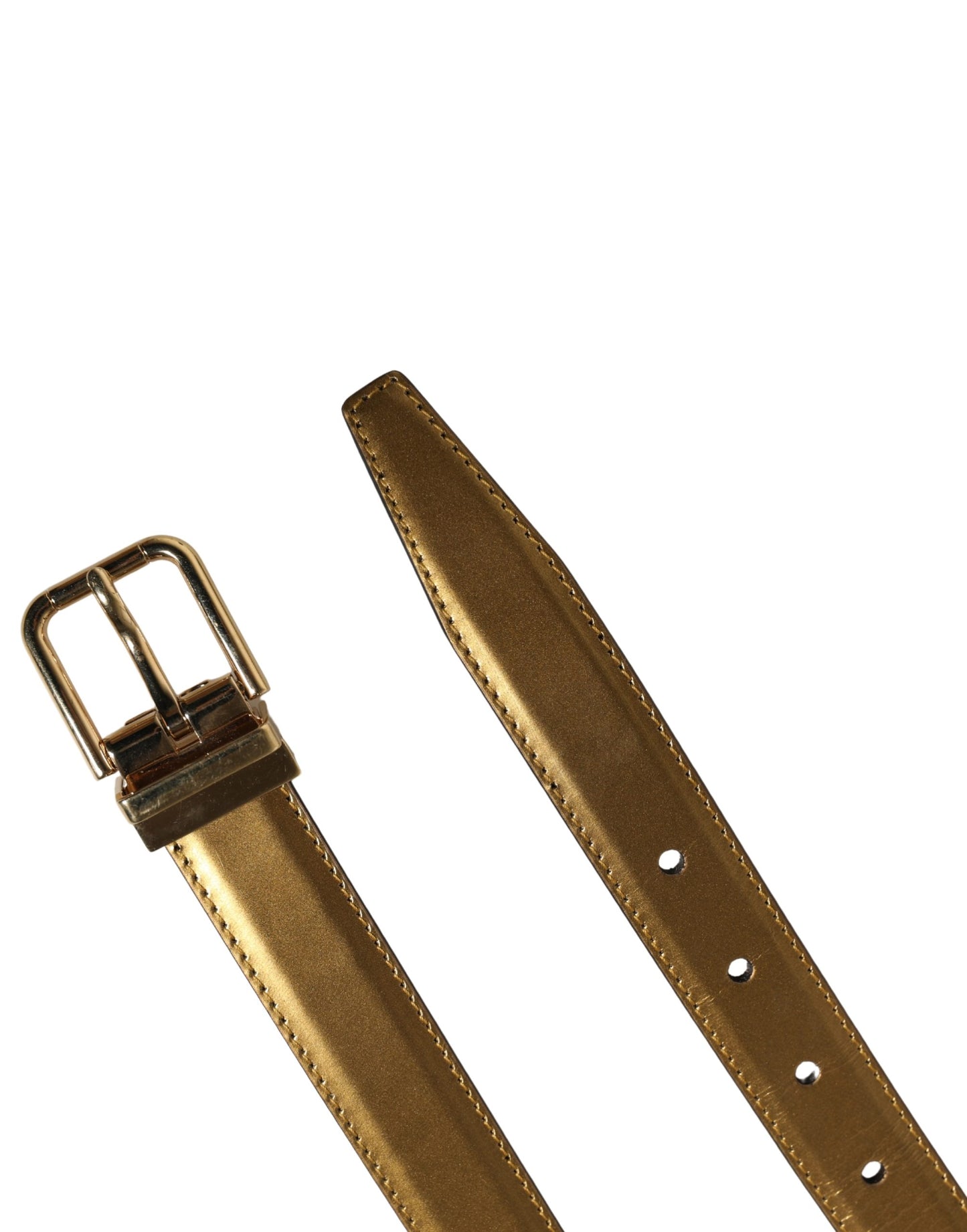 Ceinture Dolce & Gabbana pour homme, en cuir doré classique avec boucle métallique