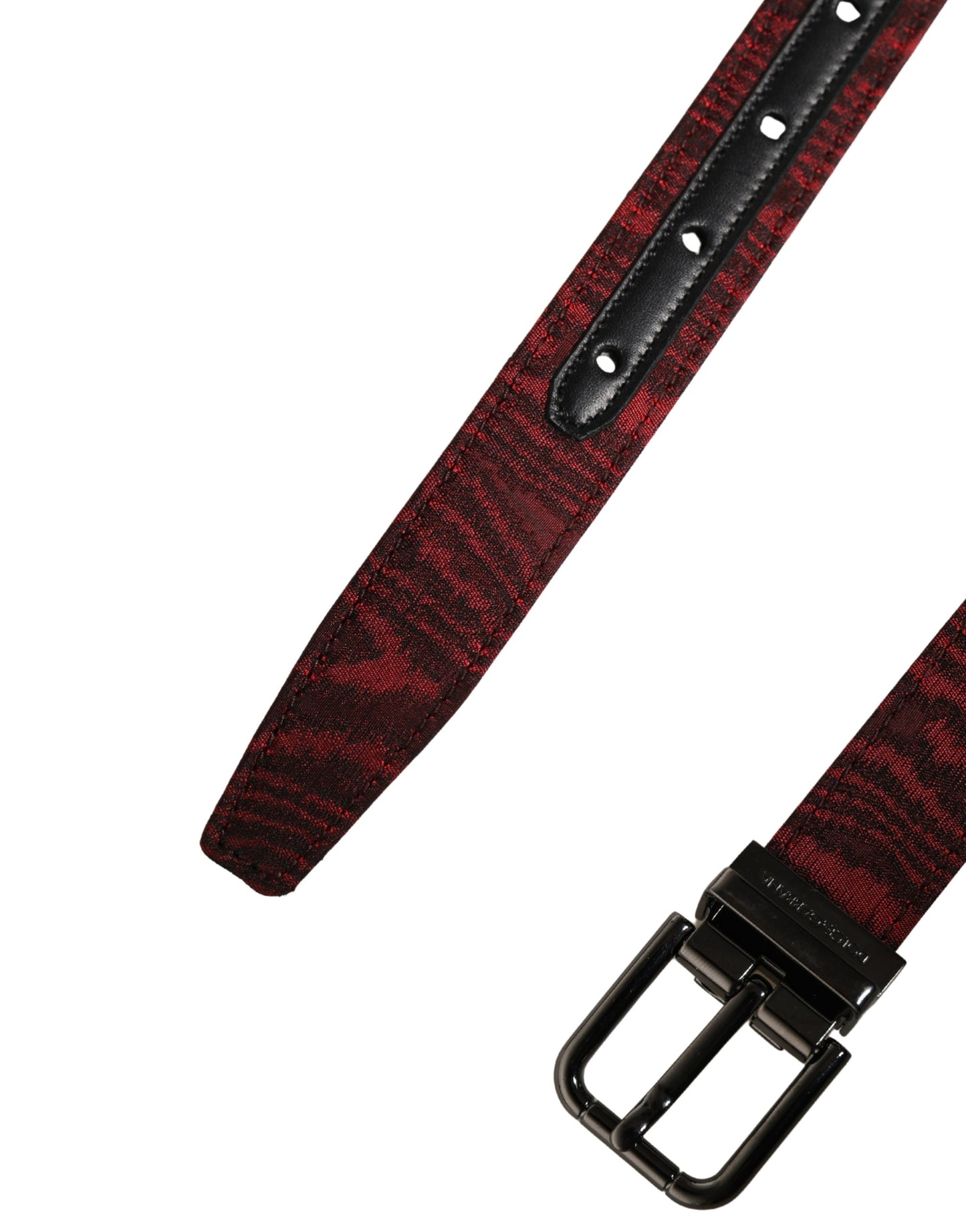 Ceinture Dolce & Gabbana pour homme, rouge, jacquard, acétate, boucle métallique