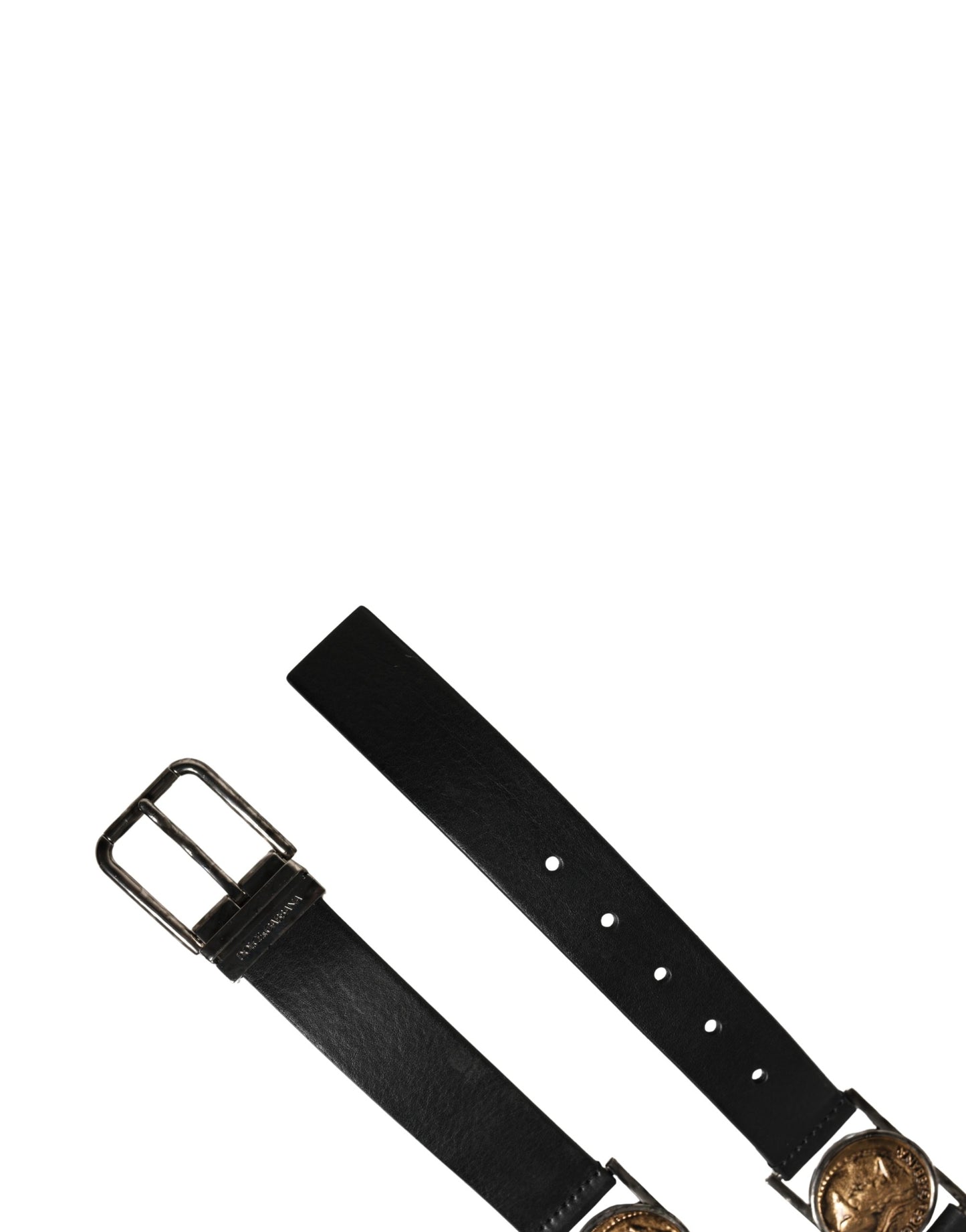 Ceinture Dolce & Gabbana pour homme, en cuir noir classique avec boucle en métal