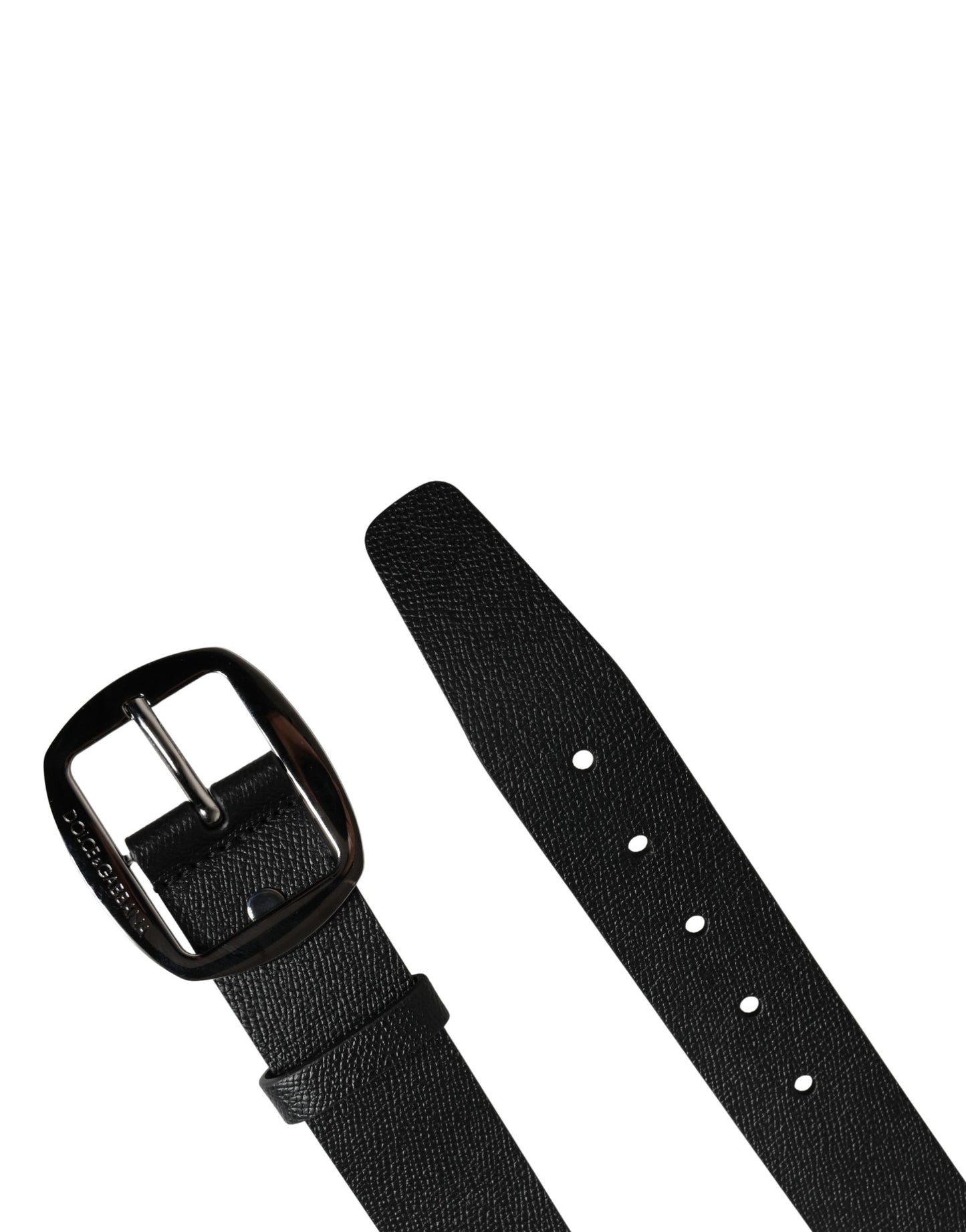 Ceinture Dolce & Gabbana pour homme, en cuir noir classique avec boucle en métal