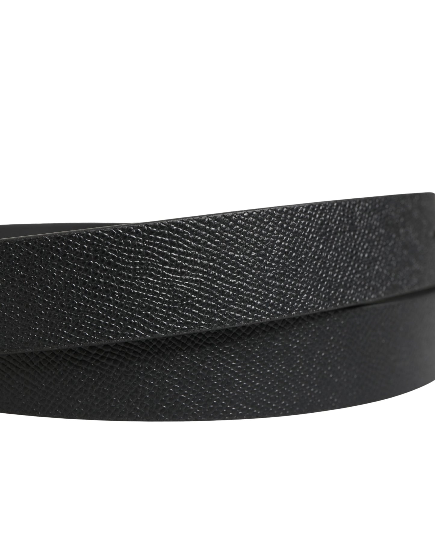 Ceinture Dolce & Gabbana pour homme, en cuir noir classique avec boucle logo.