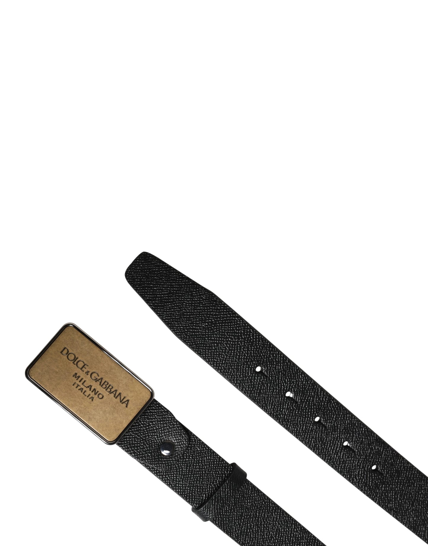 Ceinture Dolce & Gabbana classique en cuir noir avec logo et boucle métallique
