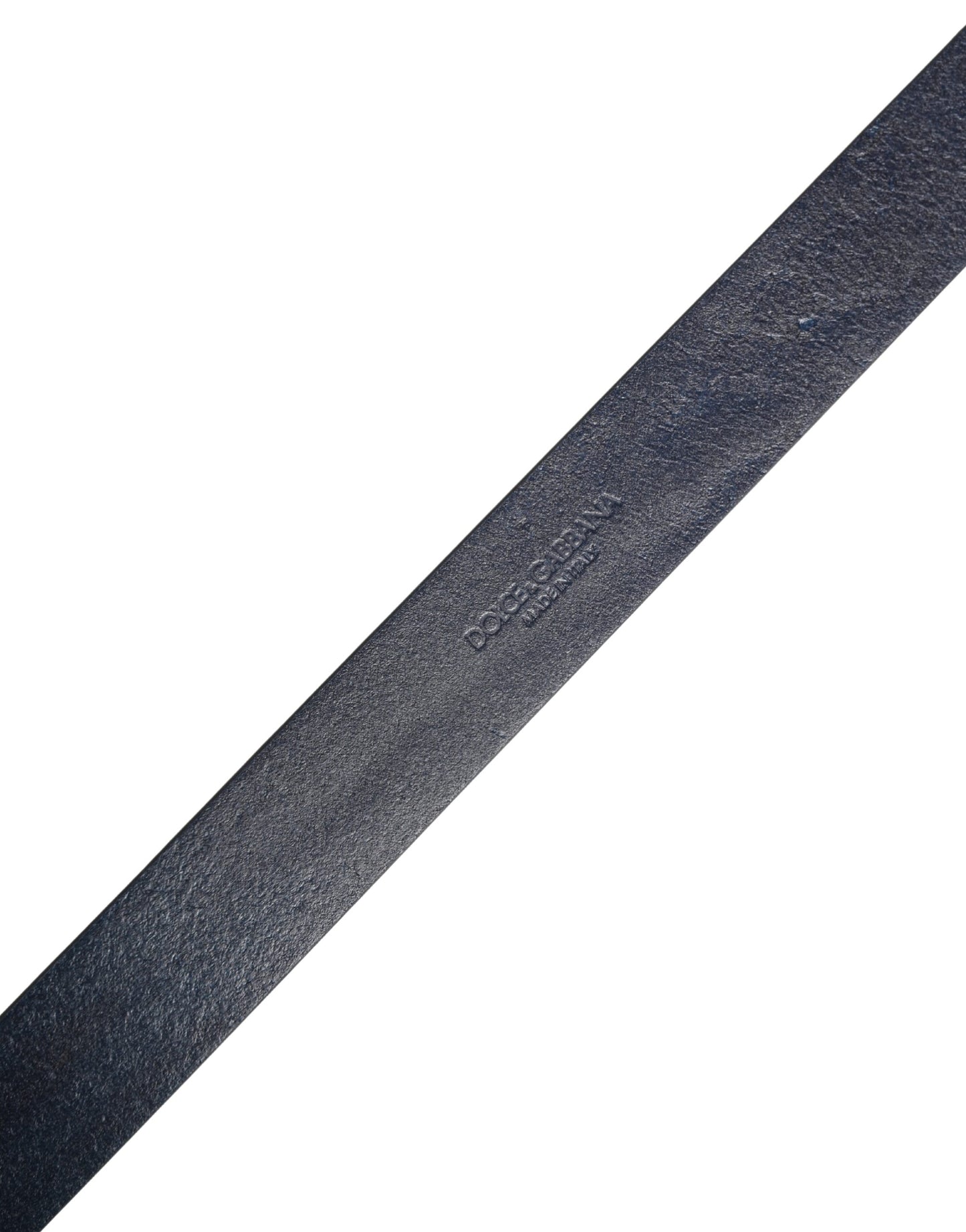 Ceinture Dolce & Gabbana pour homme en cuir de veau bleu avec logo et boucle métallique