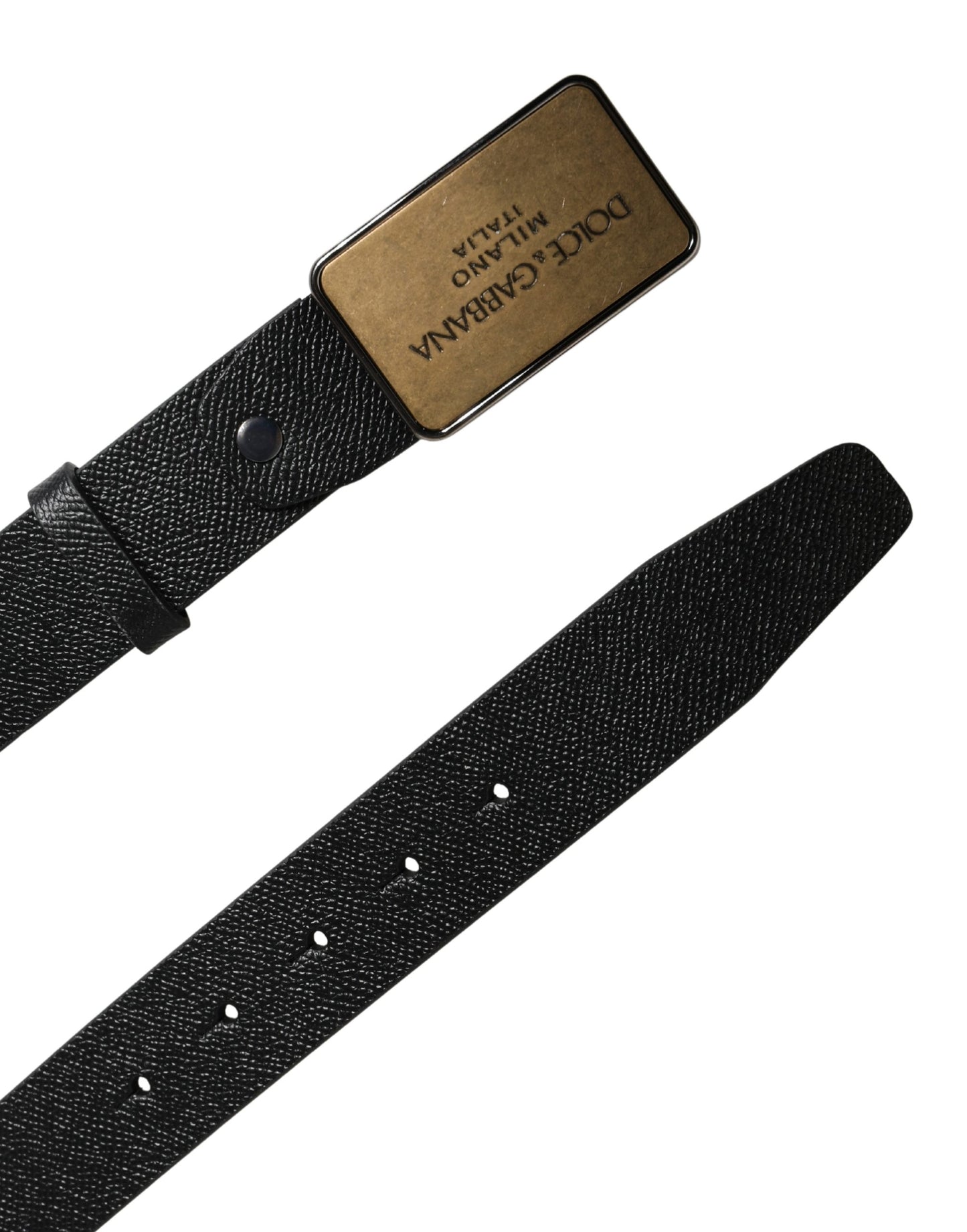 Ceinture Dolce & Gabbana classique en cuir de veau noir avec boucle en métal