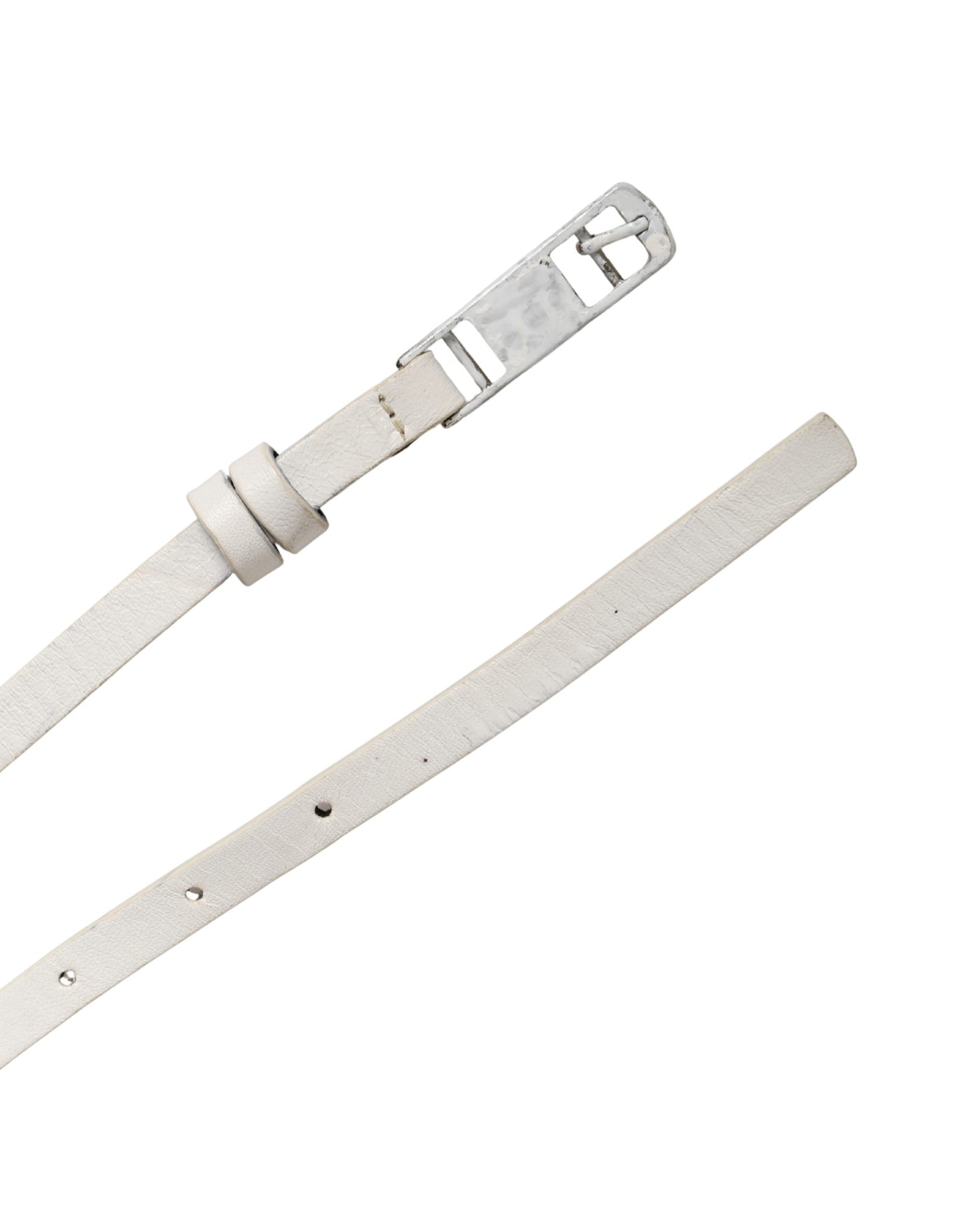 Ceinture en cuir blanc clouté Costume National