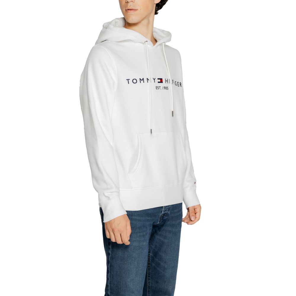 Sweat à capuche blanc en coton Tommy Hilfiger