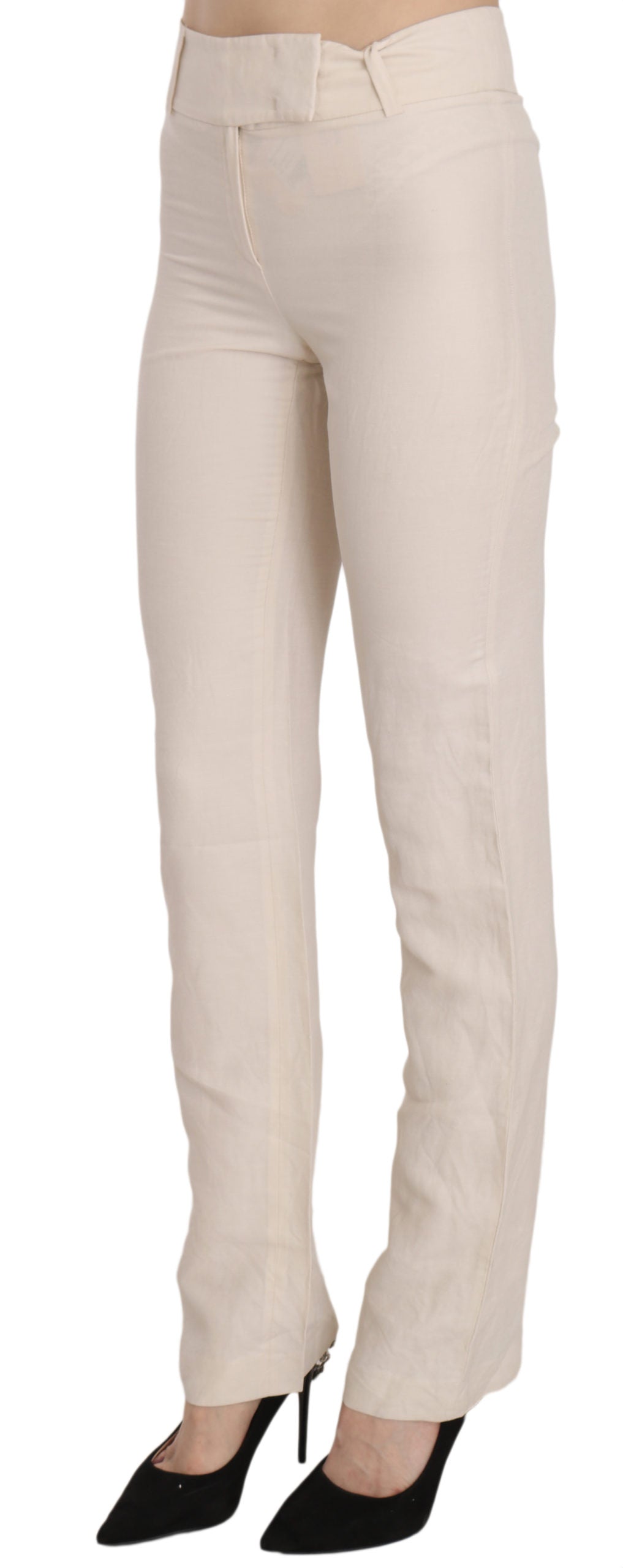 Pantalon-joggings évasés en soie mélangée, taille haute, blanc, LAUREL