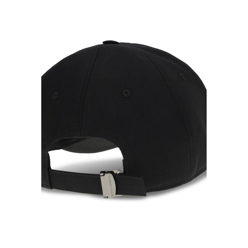 Casquette en coton noir Dolce & Gabbana