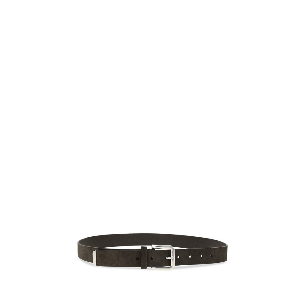Brunello Cucinelli Zwarte Kalfsleren Bos Taurus Regular Riem