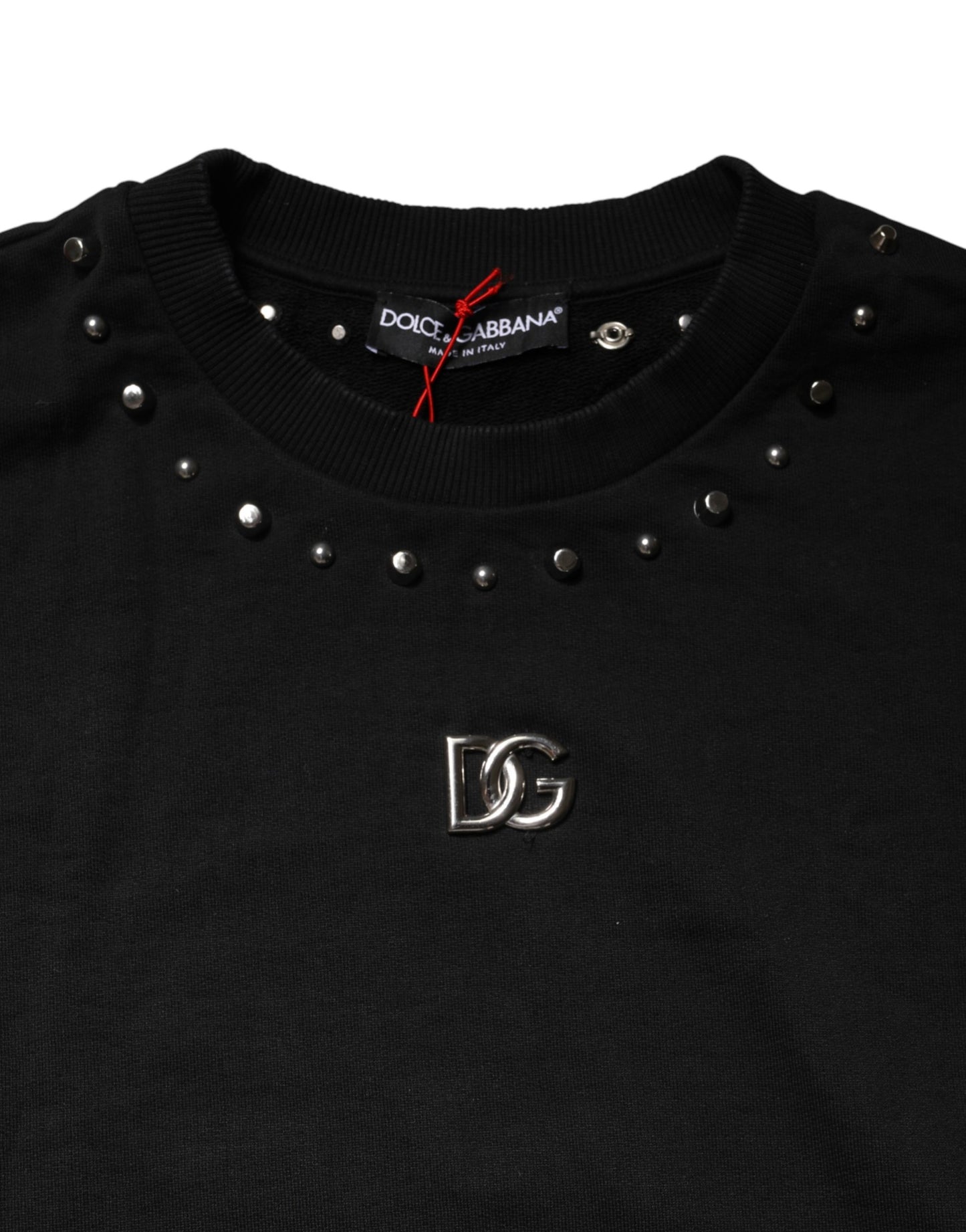 Pull Dolce & Gabbana en coton noir orné