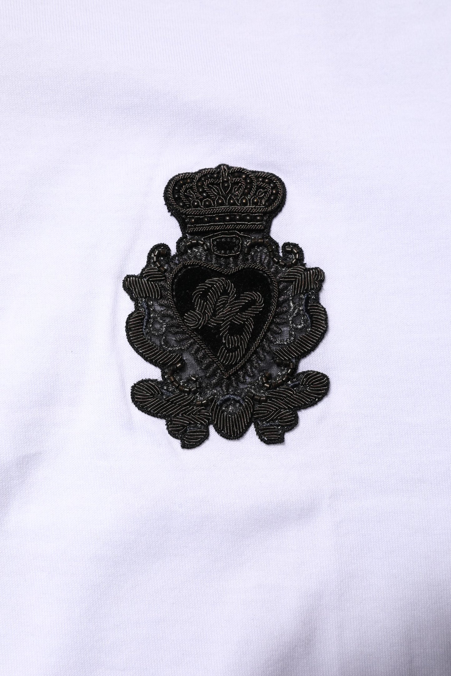 Dolce & Gabbana Wit Katoenen Heraldiek DG-wapen Patch T-shirt