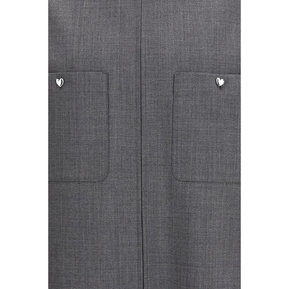 Valentino Gray Polyester Coat - Contemporary Style for Men