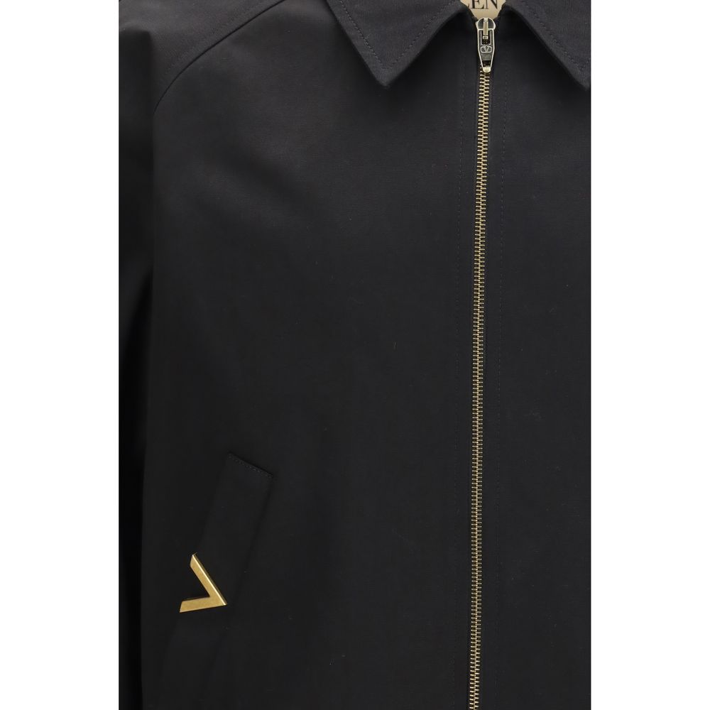 Valentino Black Cotton Bomber Jacket for Men