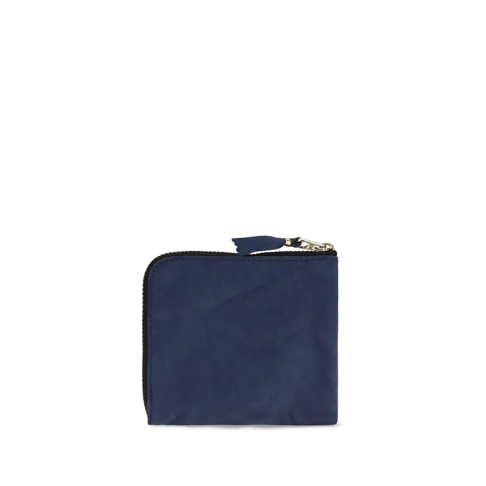 Portefeuille Comme des Garçons en cuir de veau bleu