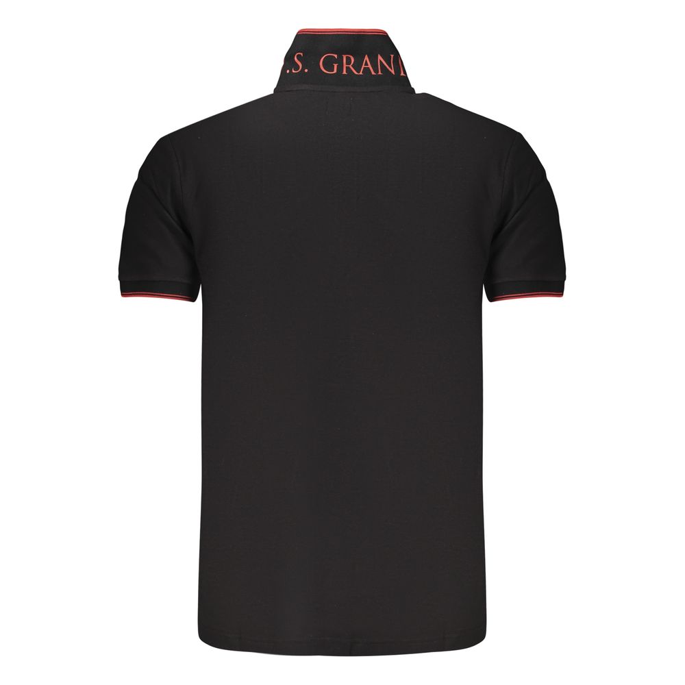 U.S. Grand Black Cotton Men Polo - Stylish & Versatile
