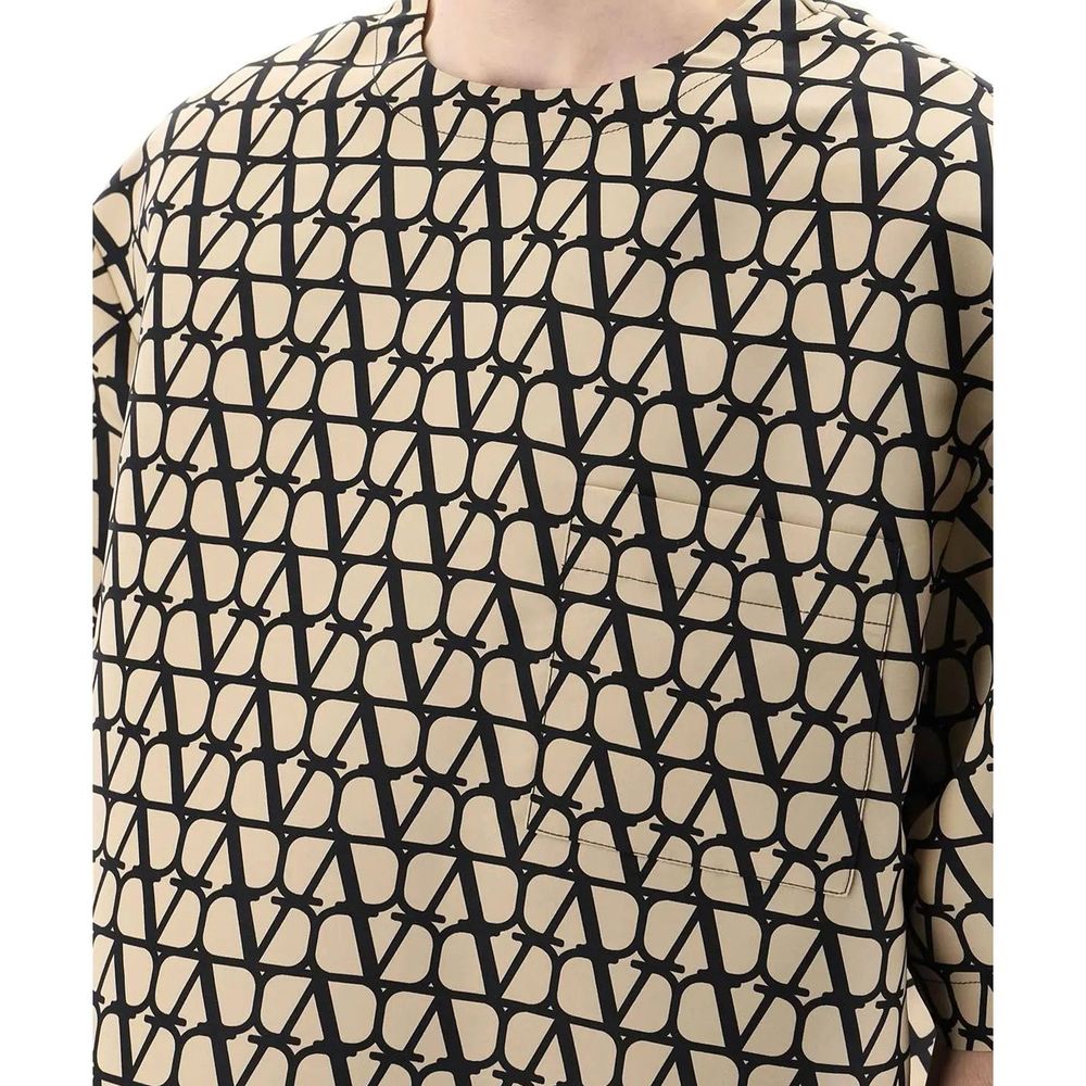 Valentino Brown Silk T-Shirt for Men
