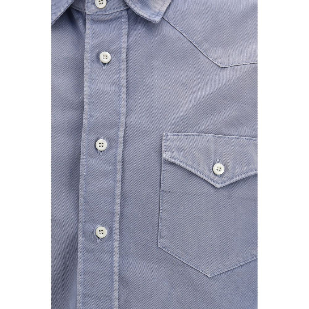 Chemise en coton bleu Prada