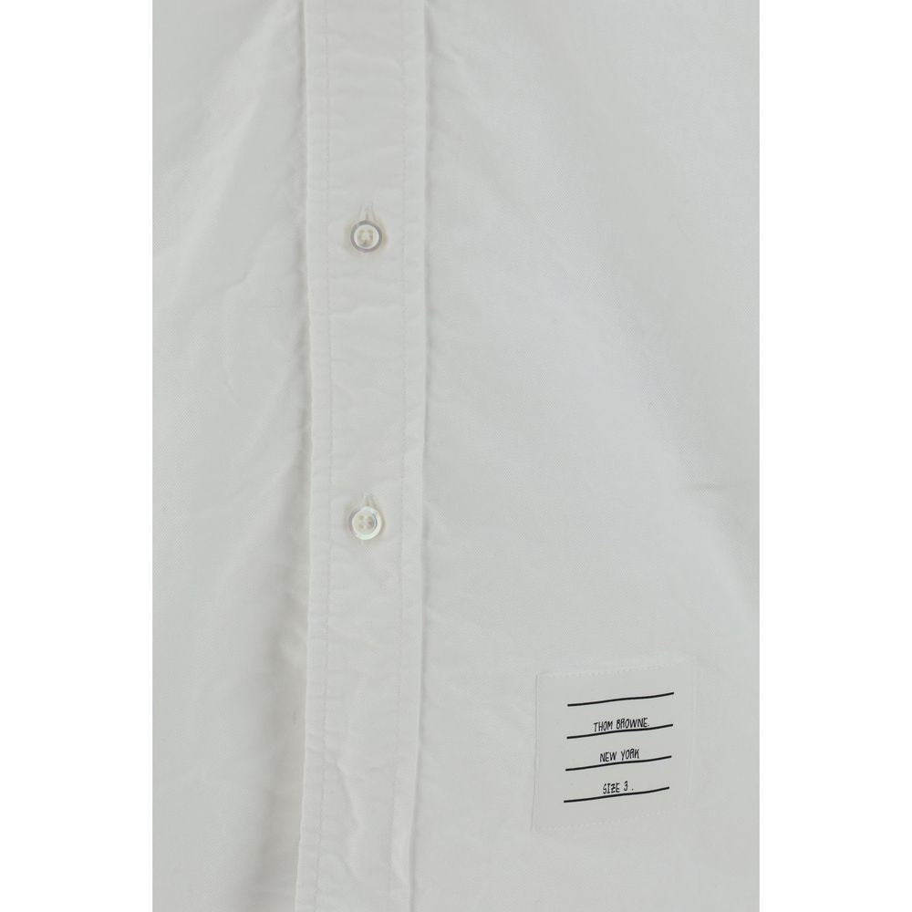 Thom Browne White Cotton Shirt - Classic Fit with Iconic Details