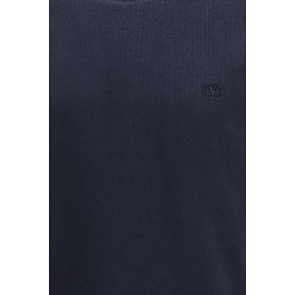 Valentino Blue Cotton Sweatshirt with VLogo